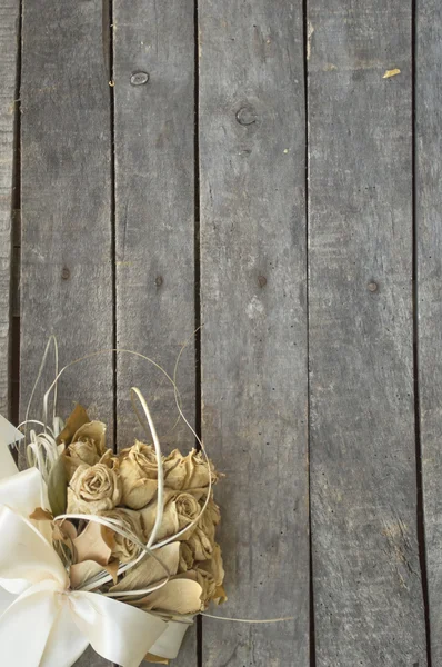 Bouquet on wooden background — Stock Photo, Image