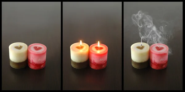 Conceptual triptych of passion transience — Stock Photo, Image