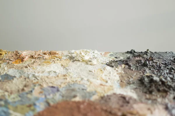 Part of painting palette with gray background for copy space — Stock Photo, Image