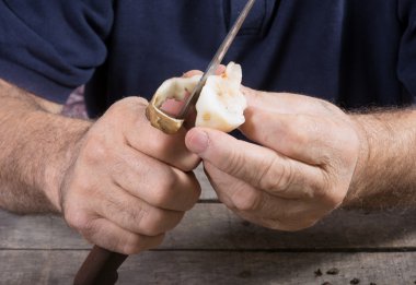 Eller kabuğu elması yakın çekim