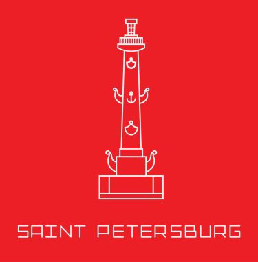 Saint-Petersburg Rostral sütun vektör hat sanat çizim
