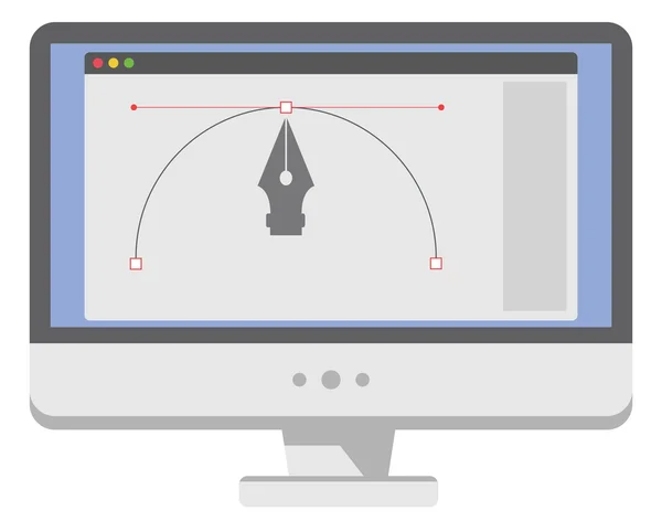 Alat pena kurva vektor bezier - Stok Vektor