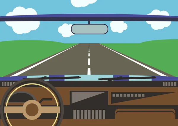 bir araba penceresinden sürücüleri görünümüne yol