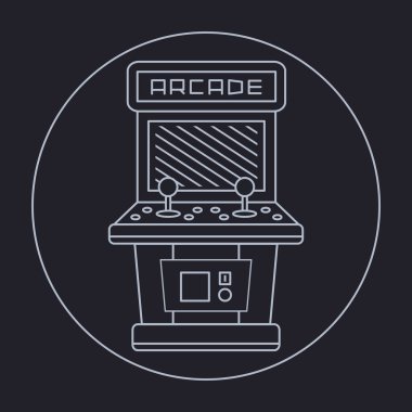 piksel sanat stil basit çizgi çizme öğesinin arcade kabine yalıtılmış bağbozumu beyaz siyah