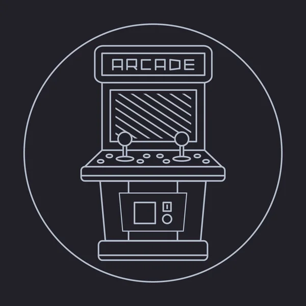 Pixel arte estilo linha simples desenho de armário arcade isolado item branco vintage em preto — Vetor de Stock