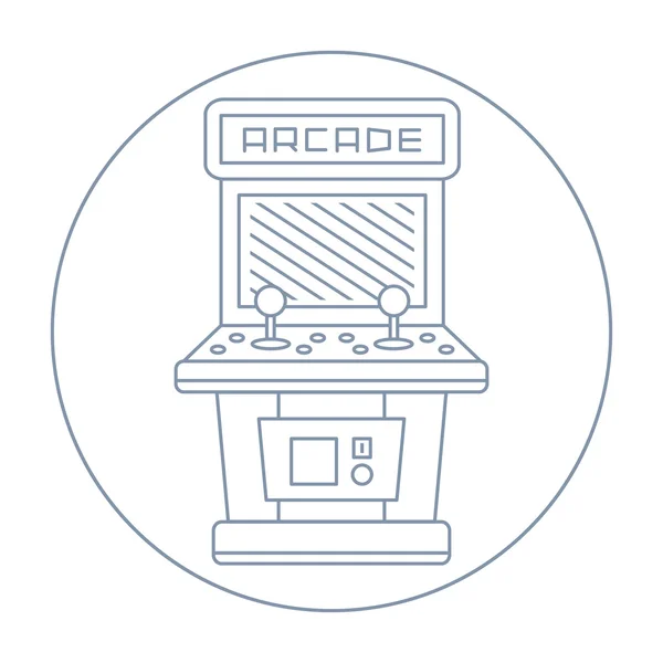 Línea simple dibujado vintage juego arcade gabinete icono ilustración aislada — Vector de stock