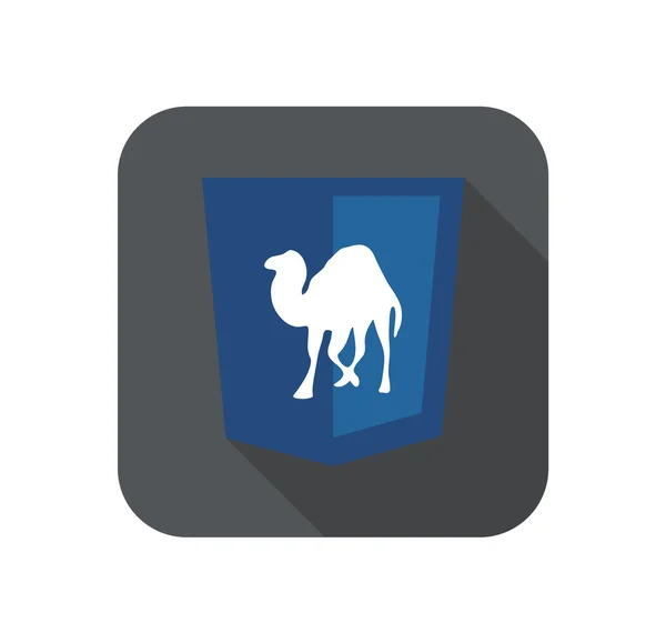 紫癜盾与骆驼的编程语言、 孤立的网站发展图标上白色的矢量图 — 图库矢量图片