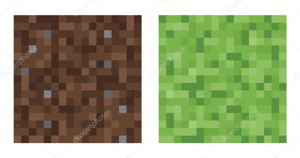 Texture for platformers pixel art vector - mud and bush