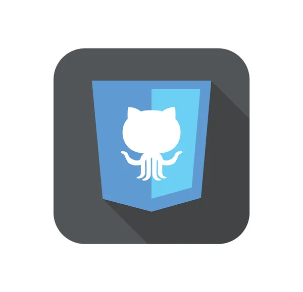 Vector web development shield sign - sistema de control de versiones. icono aislado en blanco — Vector de stock