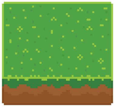 Doku platformers piksel sanat vektör - zemin çamur blok üst çimlerde ile için