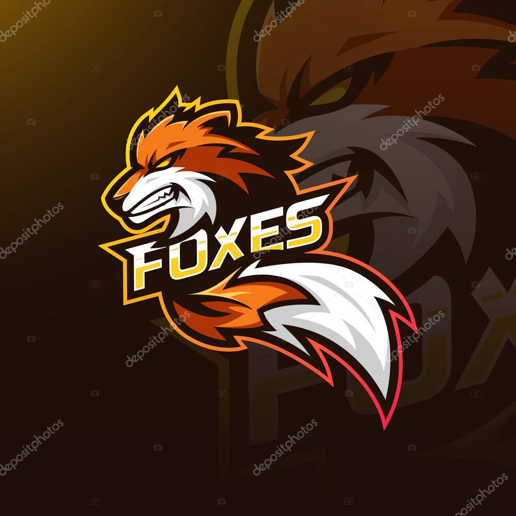 Foxes mascot e sport logo template