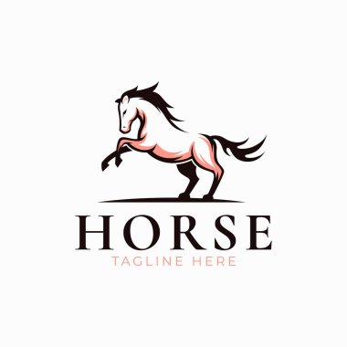 Muhteşem kırmızı at logosu şablonu