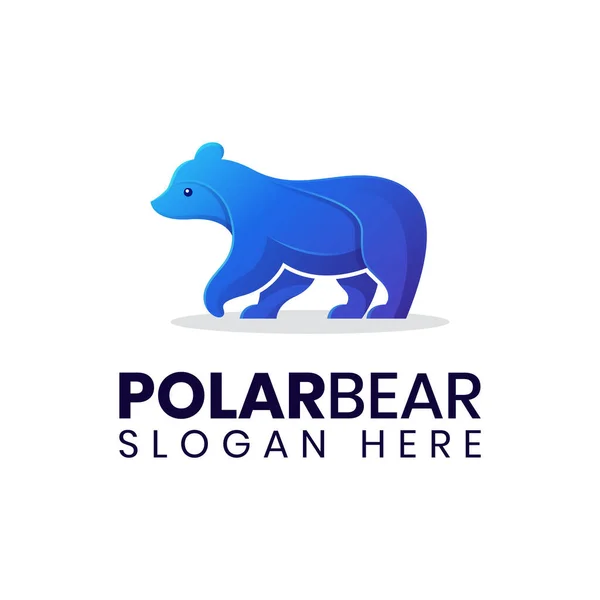 Gradiente Colorato Elegante Modello Design Del Logo Dell Orso Polare — Vettoriale Stock