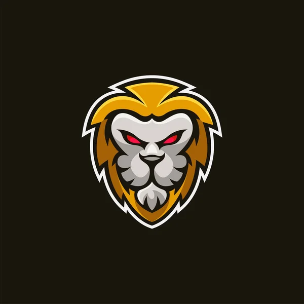 Güçlü Bir Aslan Başı Spor Logosu Tasarım Şablonu Kimlik Içeriği — Stok Vektör