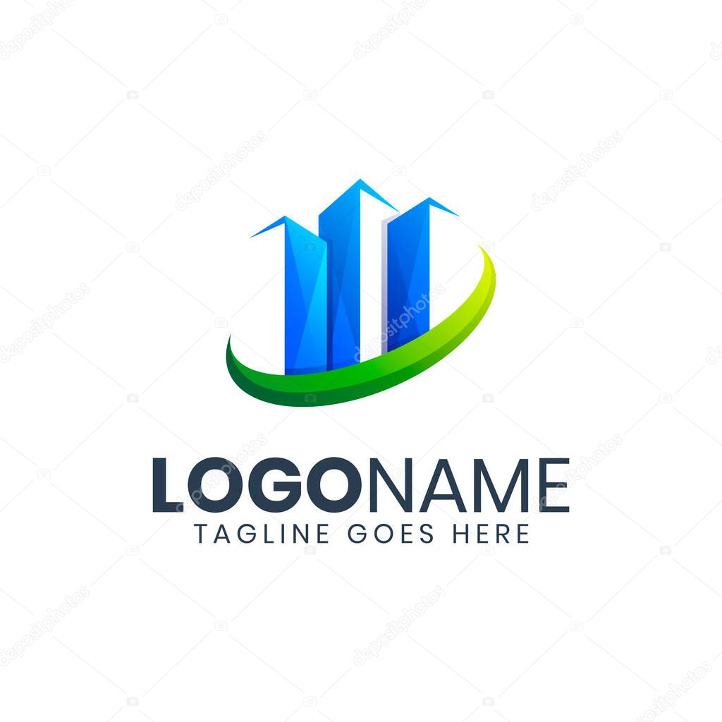 An awesome building shape logo design template. Suitable for identity content
