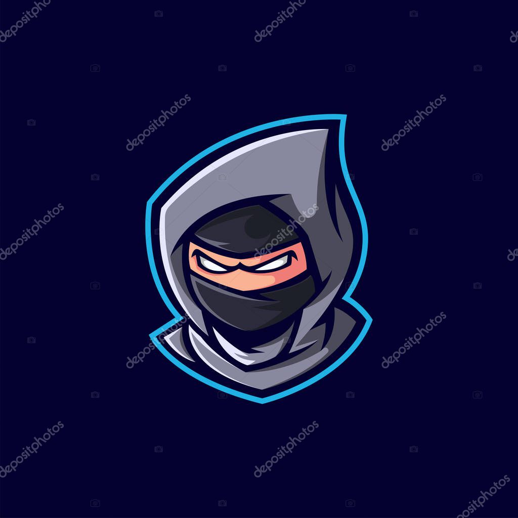 A ninja e sport team gaming logo design template. Suitable for identity content