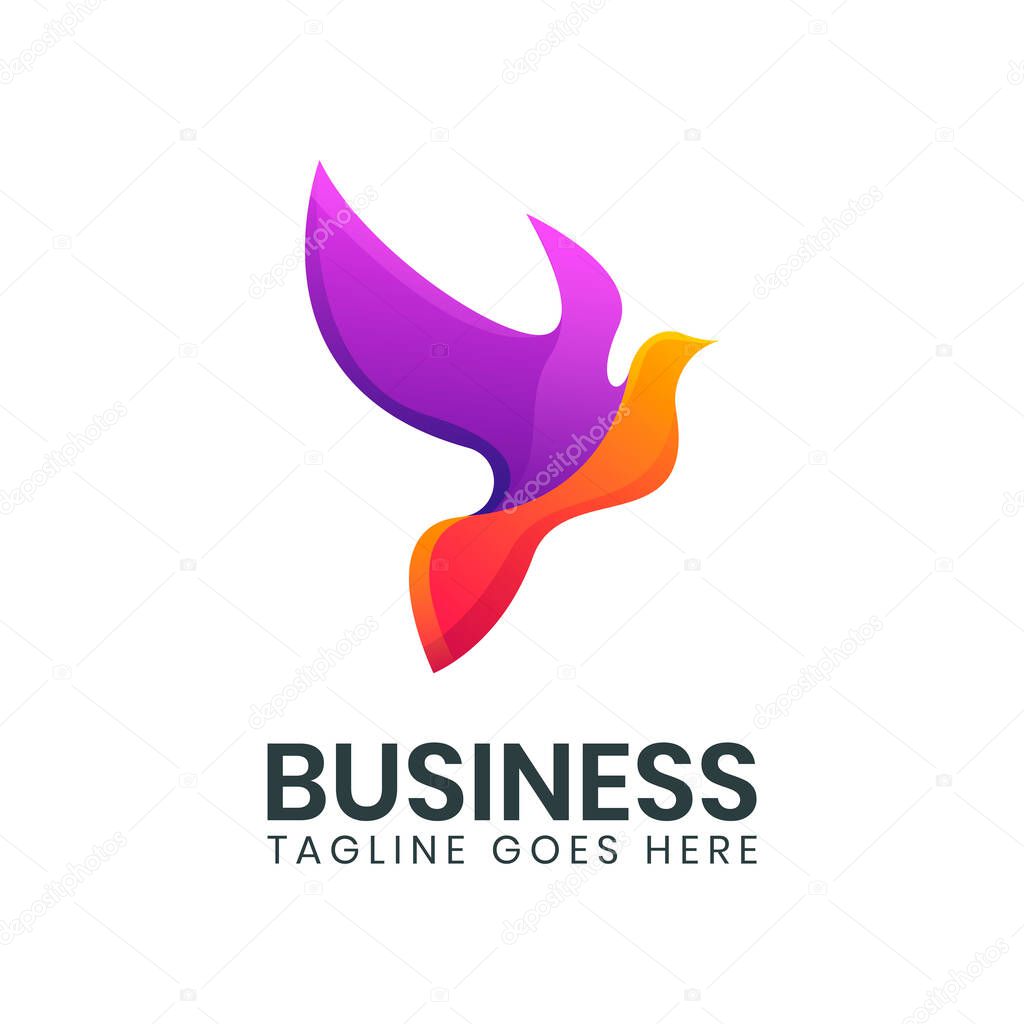 An awesome dove colorful logo design template. Suitable for identity content