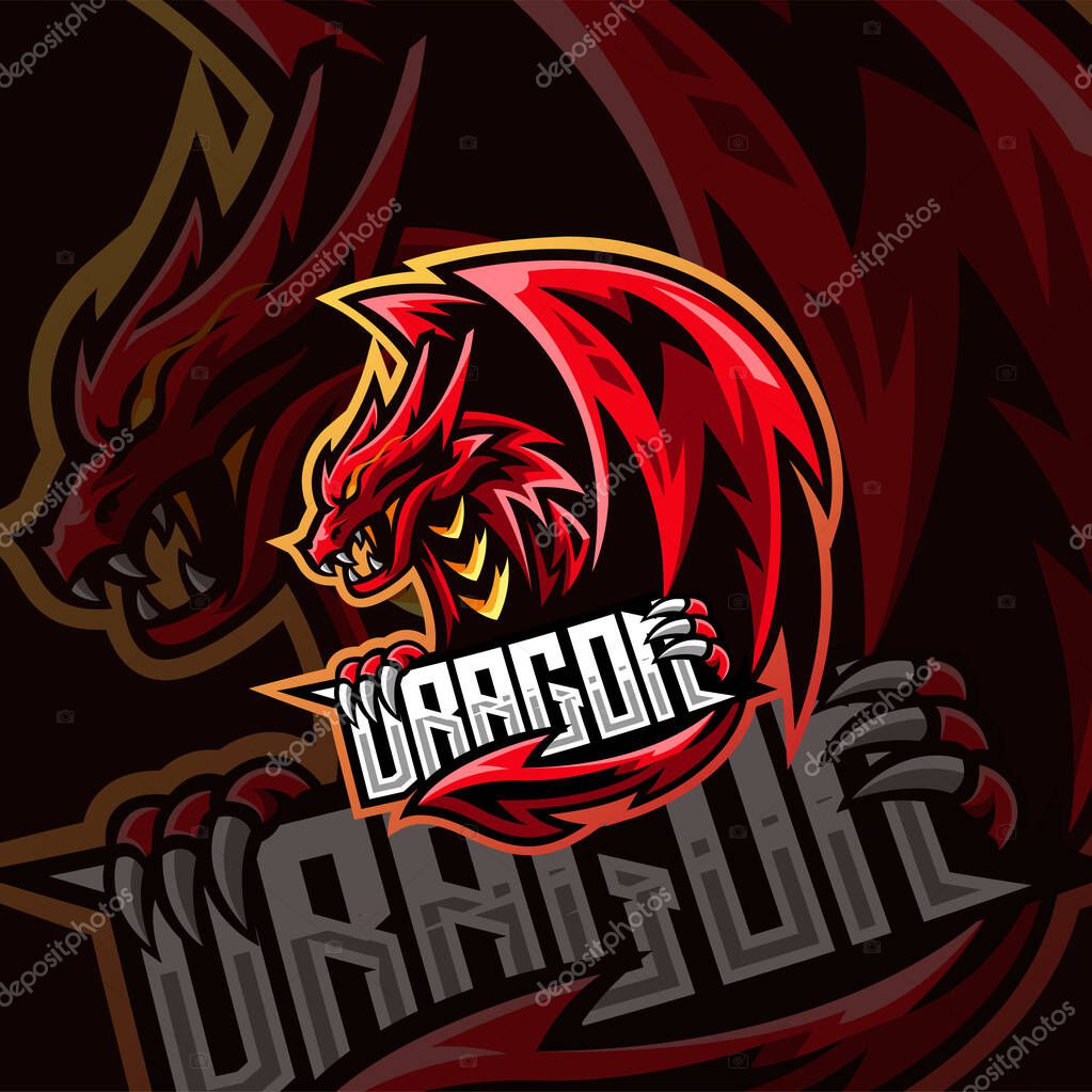 A Dragon Gaming Logo Design Template Suitable For Identity Content Premium Vector In Adobe Illustrator Ai Ai Format Encapsulated Postscript Eps Eps Format