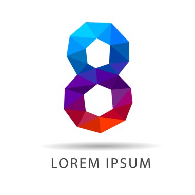 Sekiz tasarım olarak logo geometrik simgeler numara