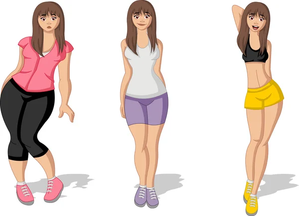Fat and slim woman figure. Royalty Free Stock Illustrations