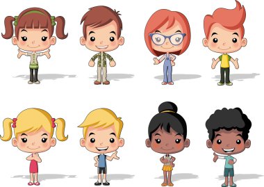 çizgi film çocuk. Şirin çocuklar.