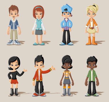 çizgi film genç insanlar. Gençler.