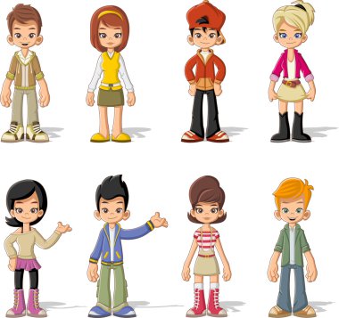 çizgi film genç insanlar. Gençler.