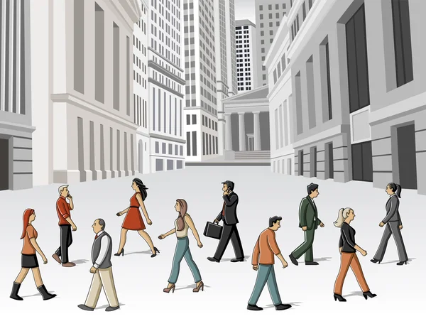 Gente caminando por la calle — Vector de stock