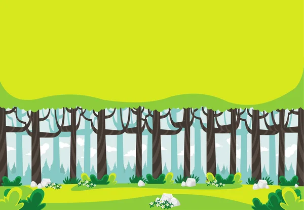 Green forest with trees. — Stock Vector