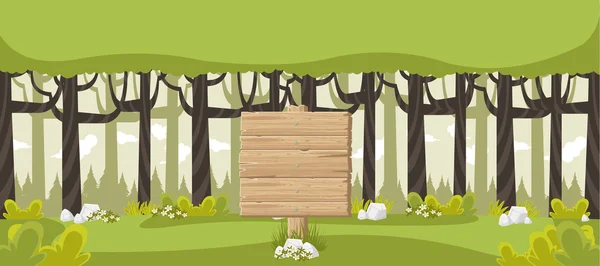 Holzschilder am Wald — Stockvektor
