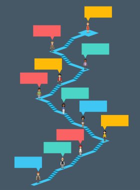 insanlar büyük bir merdiven adımlar üzerinde