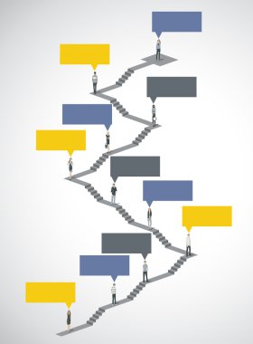 insanlar büyük bir merdiven adımlar üzerinde