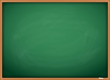 Tebeşir izleri olan yeşil kara tahta yazı tahtası