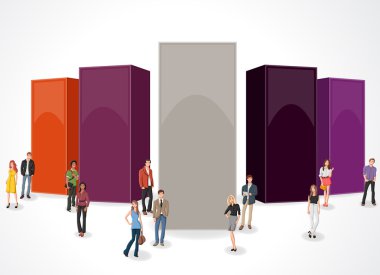 iş adamları ile bir metin kutusunun 3D tasarım.