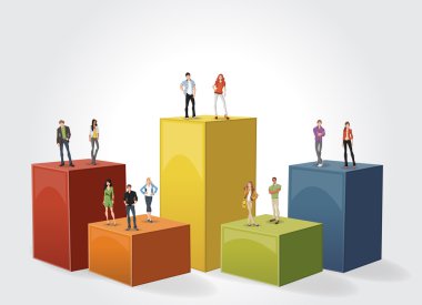 iş adamları ile bir metin kutusunun 3D tasarım.