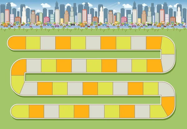 Bordspel in de stad — Stockvector