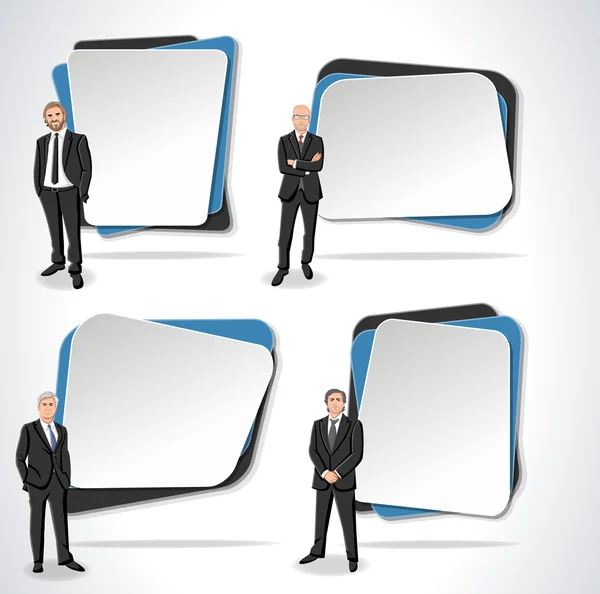 Vector banners / backgrounds with business men. — Stock Vector