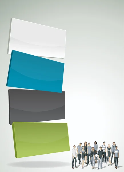 Bannières vectorielles / arrière-plans avec des hommes d'affaires — Image vectorielle