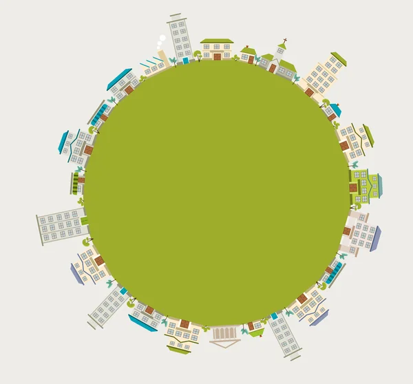 Erdkugel mit Stadt — Stockvektor