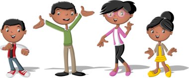 Renkli mutlu siyah insanlar. 