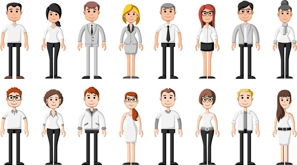 Group of cartoon business people — Stock Vector