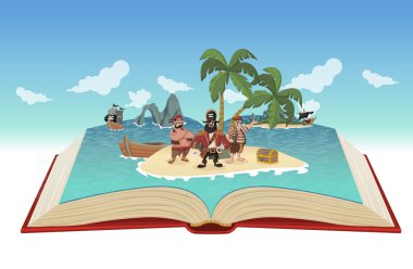 Çizgi film korsanlarla açık kitap