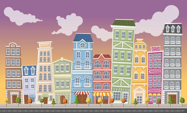 Gran paisaje colorido de la ciudad — Archivo Imágenes Vectoriales