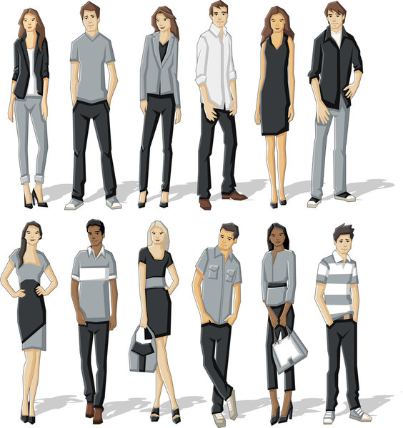 Мода мультфильм молодых людей
