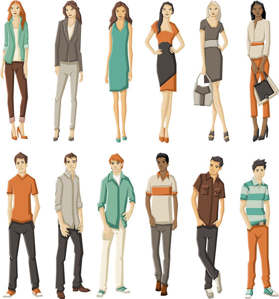 Мода мультфильм молодых людей
