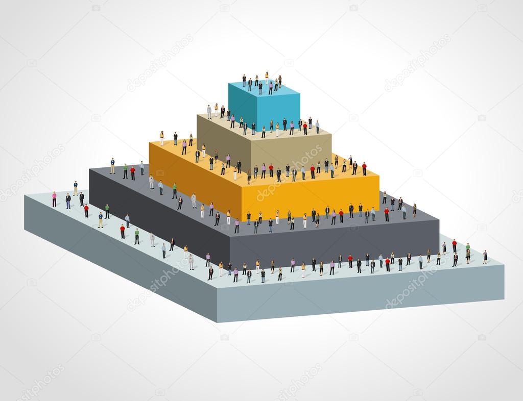 Business people on pyramid