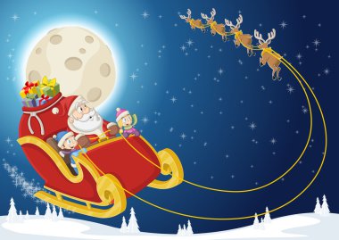 Noel Baba Noel gecesi uçan