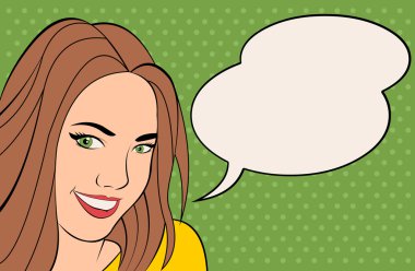 Güzel brunet retro kadın yüzü.