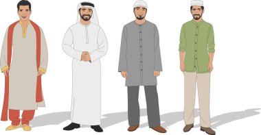 Group of Muslim men clipart