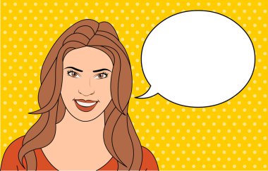 Güzel brunet retro kadın yüzü.